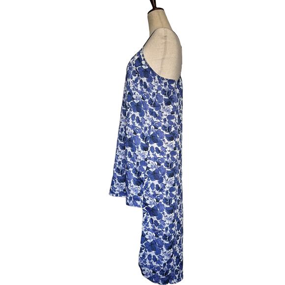 Topshop Floral Hi-Low Slip Dress Sz 6 Blue Boho Chic Y2K Coastal Racerback Beach - Picture 3 of 13